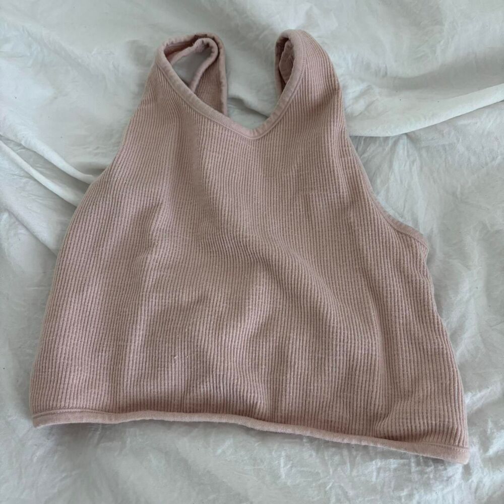 NIKI BIKI Twist Open Back High Neck Women's Tank One Size Peach Pink Crop-Top